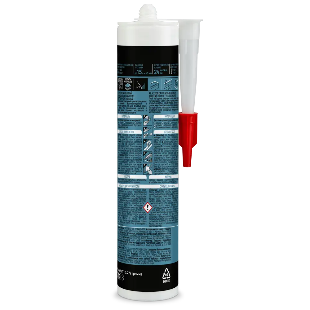 Силиконовый герметик Axton для ванной и кухни - прозрачный 280 мл 85272196 STLM-0060701 - Вид №1