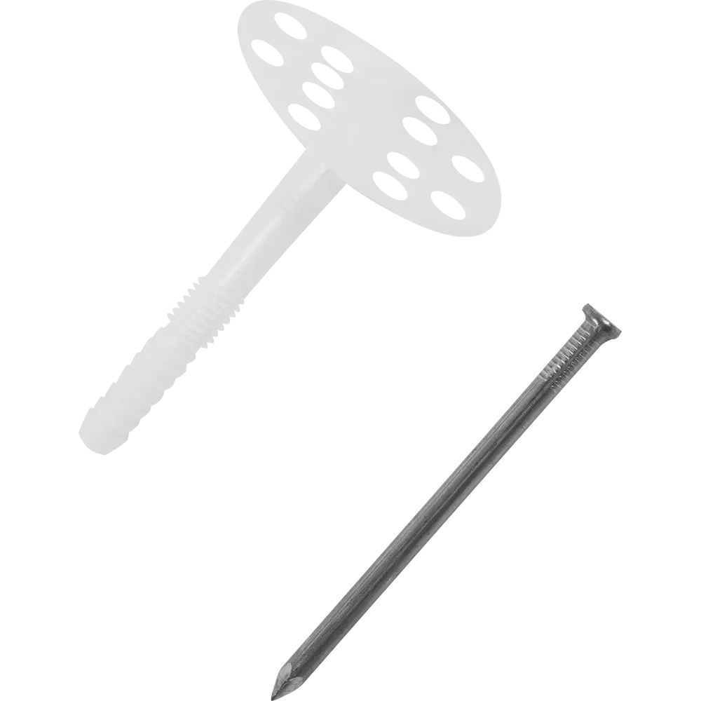 Дюбель для изоляции с гвоздём, 10x90 мм, полиэтилен/металл, 250 шт OMAX STLM-2195625 - Вид №1