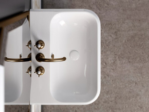 Керамическая одиночная прямоугольная раковина