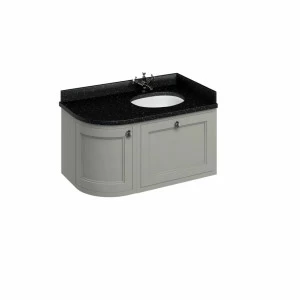 Тумба со столешницей 100 см, угловая правосторонняя, цвет тёмно - оливковый [FW6O + BB98R] Classic Burlington FW6O, BB98R 980 x 550 x 510