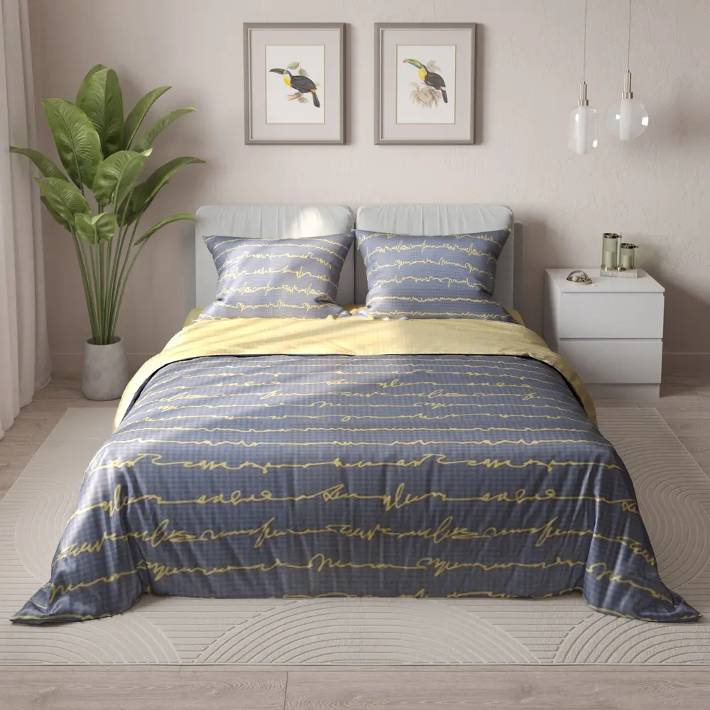 Комплект постельного белья Eclair Корнетто двуспальный сатин разноцветный STLM-2039670