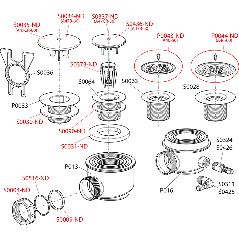 Сифон для душевого поддона, белый ALCAPLAST A47B60 - Вид №2