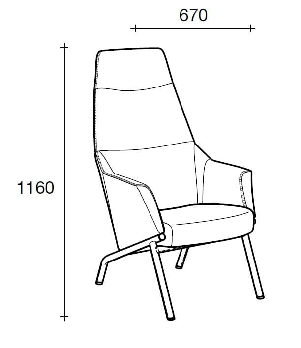 Кожаное кресло с подлокотниками Sesta Dama Lounge ARCH-00087921 - Вид №1