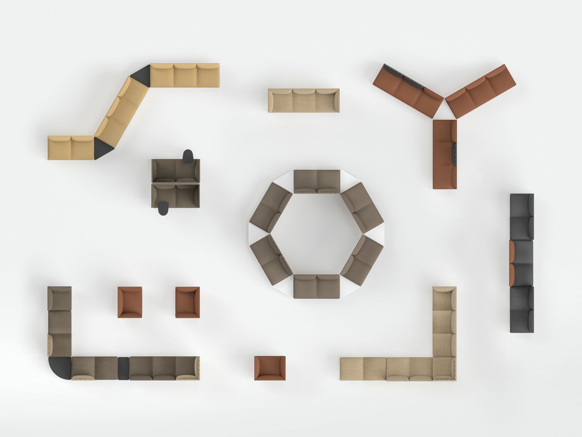 Угловой диван из ткани Kastel Key Join ARCH-00110524 - Вид №1