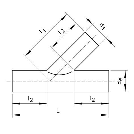 SANIT 190922517 Отделение 45 °, PP, SDR 17,6, Уменьшенный сварная  - Вид №1