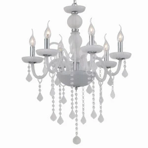 Люстра дизайнерская Infest белая, хром Giudecca SP6 Satinato IDEAL LUX ДИЗАЙНЕРСКИЕ, СВЕЧИ 057361 Белый