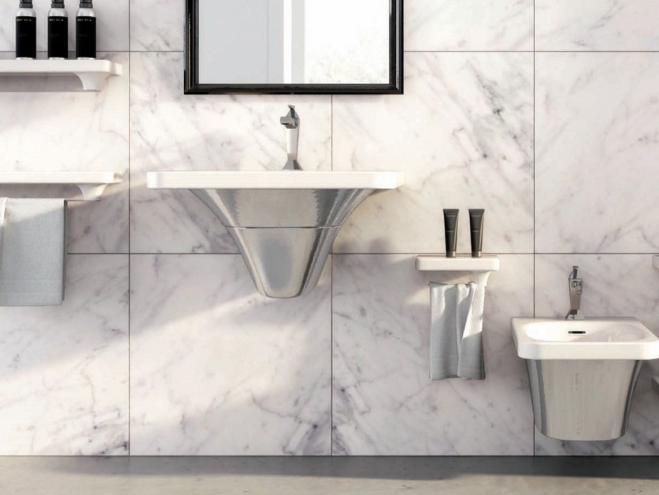 18829 Подвесная раковина настенная овальная Ceramica Hidra FLAT белая - Вид №2