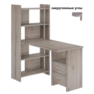 90687244 Компьютерный стол Мэрдэс СТЛ-ОВ+С100РПрям Н 70x152x132.20 см ЛДСП цвет серый дуб STLM-1545266