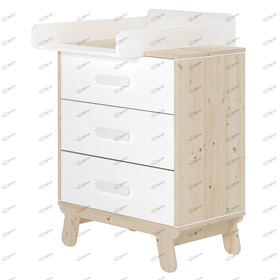 Стол пеленальный Flexa Näst с тремя ящиками, белый 901074880