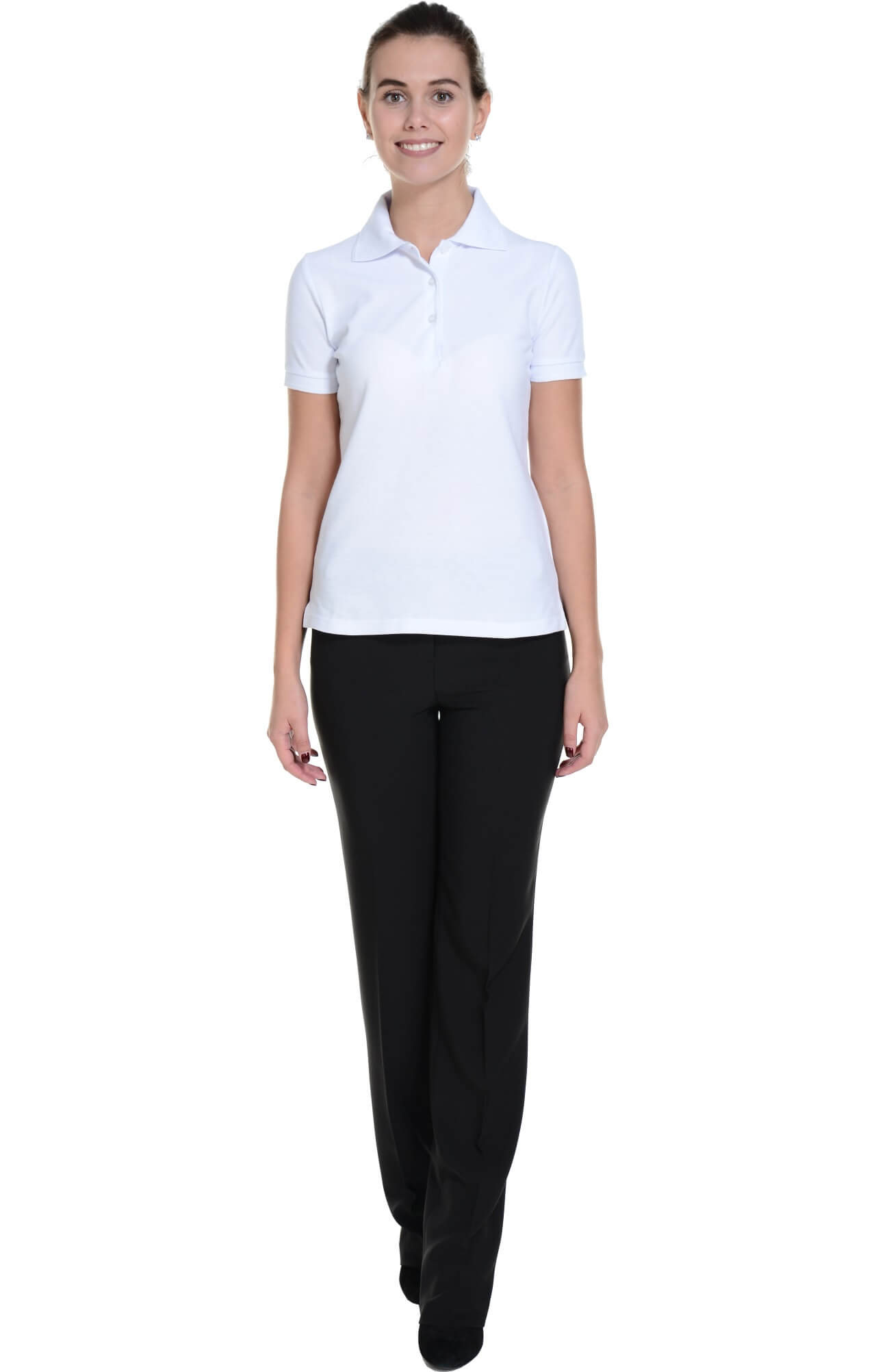 62157 Тенниска-поло женская белая LUXE  Одежда для салонов красоты  размер L  - Вид №4