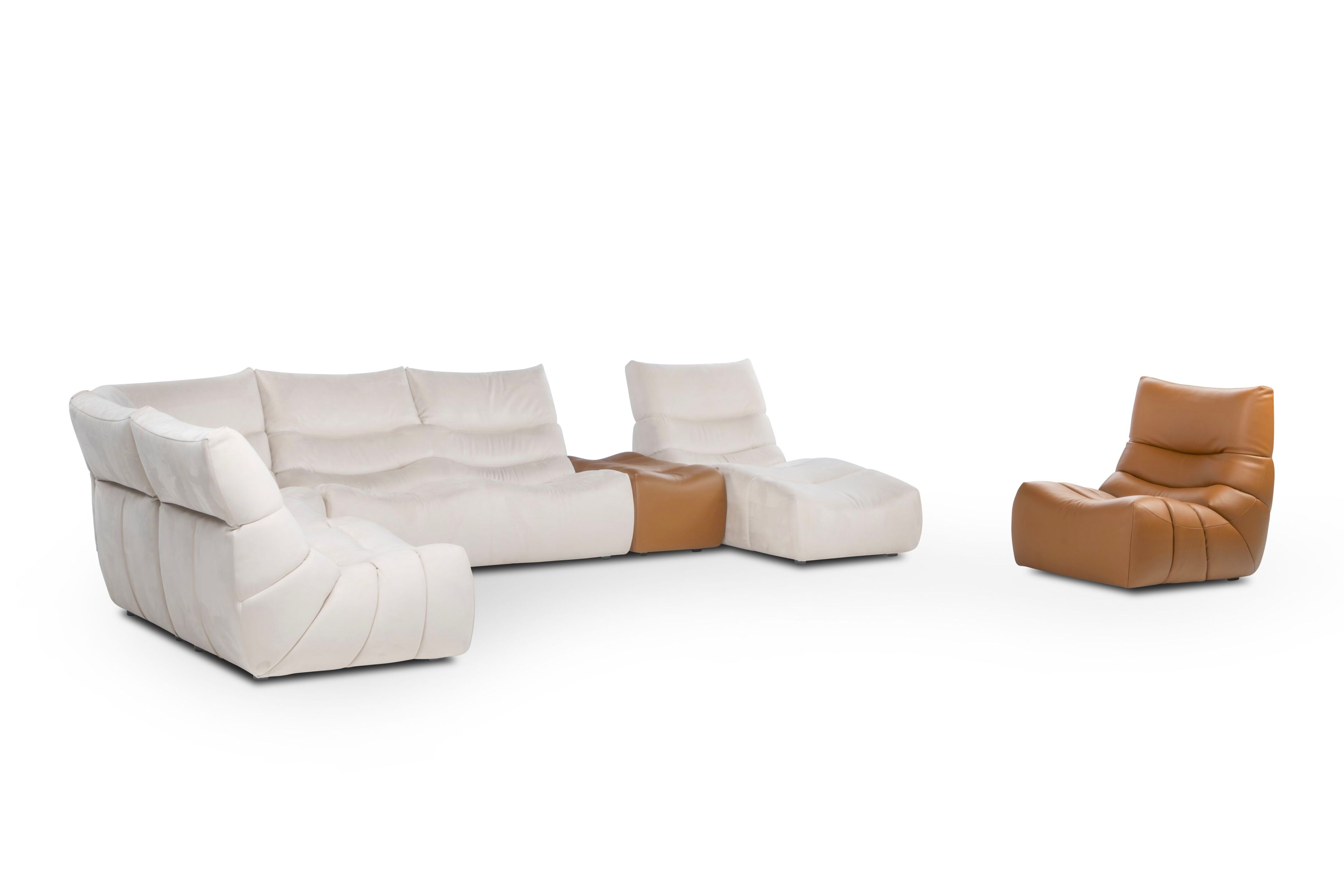 Кожаный модульный угловой диван Calia Italia Modular ARCH-00000790 - Вид №2