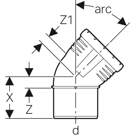 GEBERIT 393.322.14.1 Отвод Geberit Silent-Pro  - Вид №2