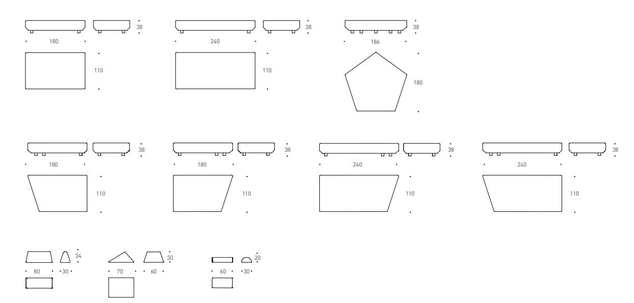 Модульный тканевый диван Varaschin Bento ARCH-00102443 - Вид №14
