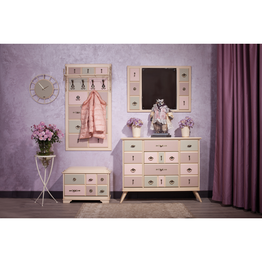 11539 Банкетка Пандора 3 с обувницей Айвори Акварель BOGACHO 4627145741894 - Вид №1