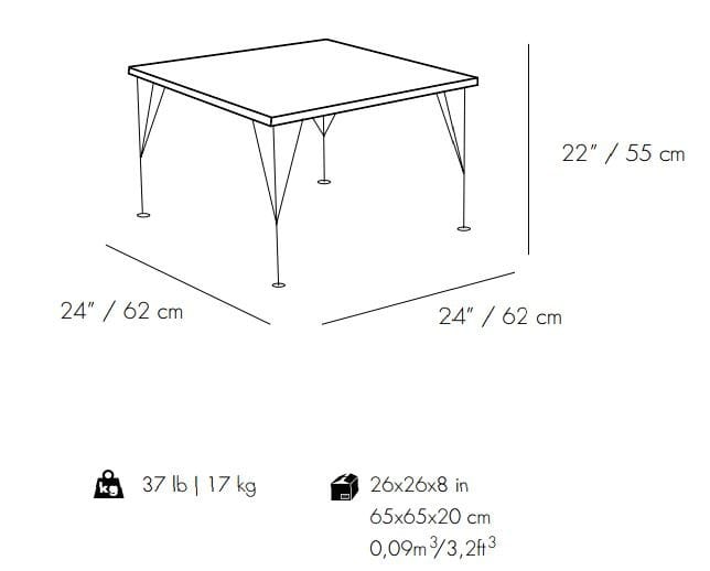 Керамический квадратный журнальный столик Mambo Unlimited Ideas Caldas ARCH-00098916 - Вид №4