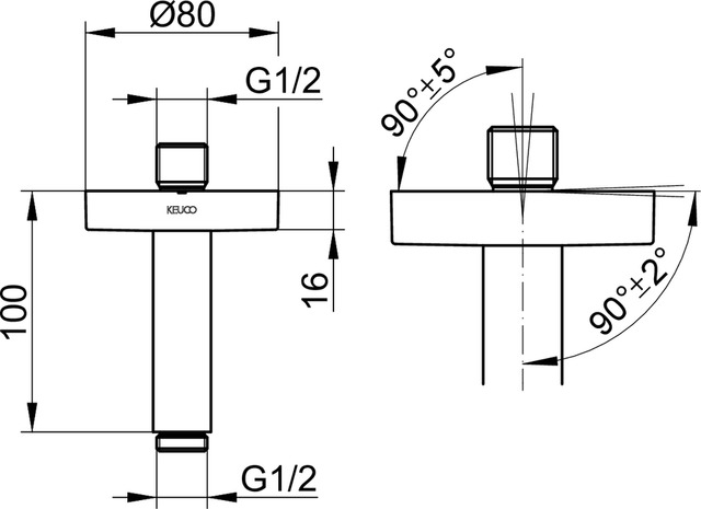 51689170300 Душевой кронштейн DN 15 KEUCO Brausen und Brausezubehör - Вид №10