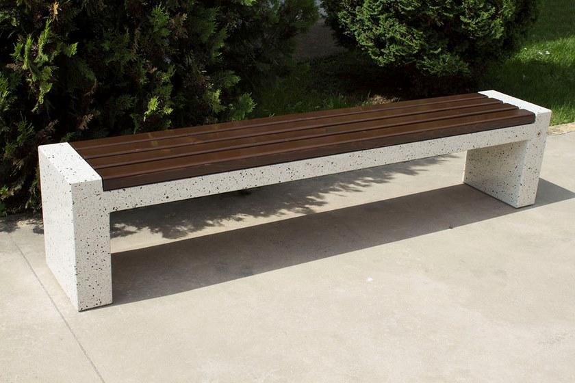 ENCHO ENCHEV - ETE Скамейка из бетона и дерева без спинки  185  - Вид №2