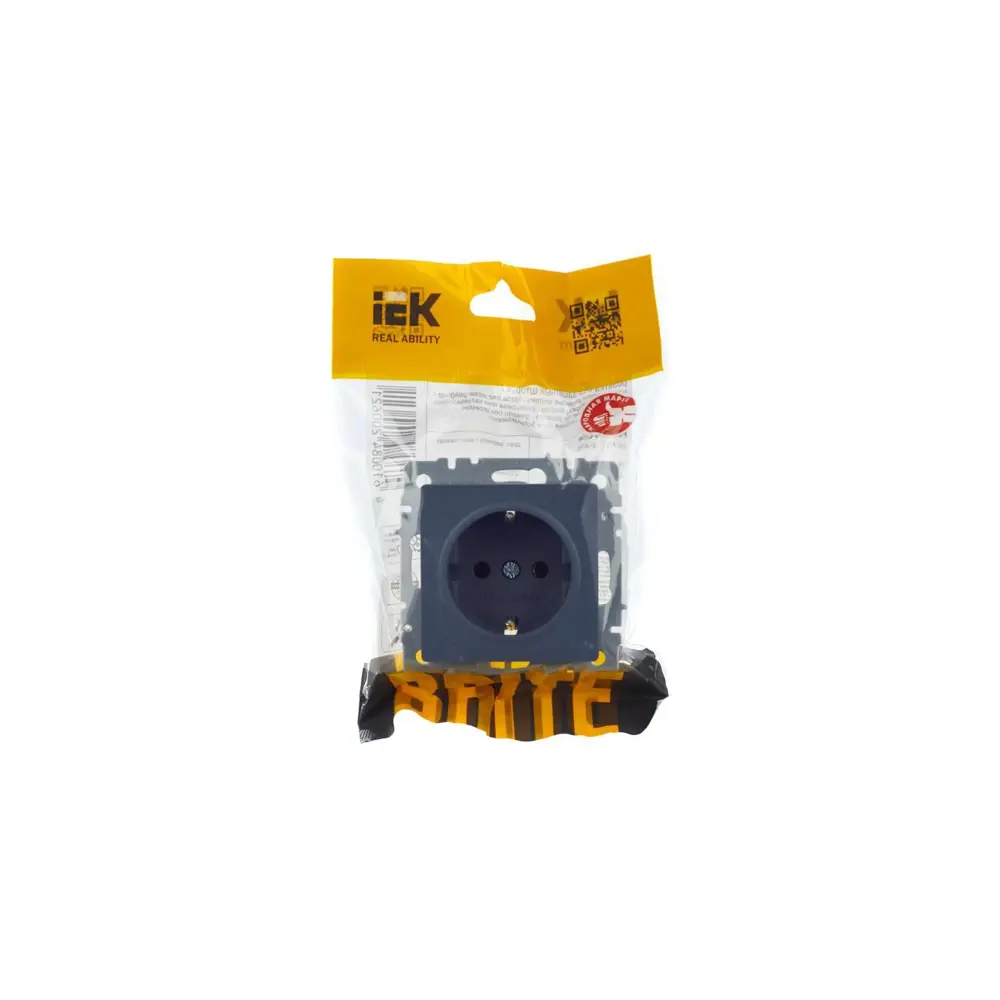 Розетка встраиваемая IEK Brite РС11-1-0-БрМ с заземлением цвет маренго STLM-2124134 - Вид №3