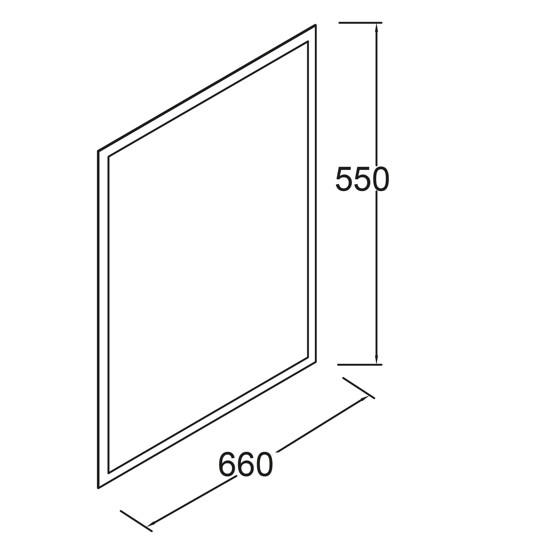 16944 SALGAR Зеркало GALIA 550 с прозрачной рамой 550 x 660 мм  - Вид №1