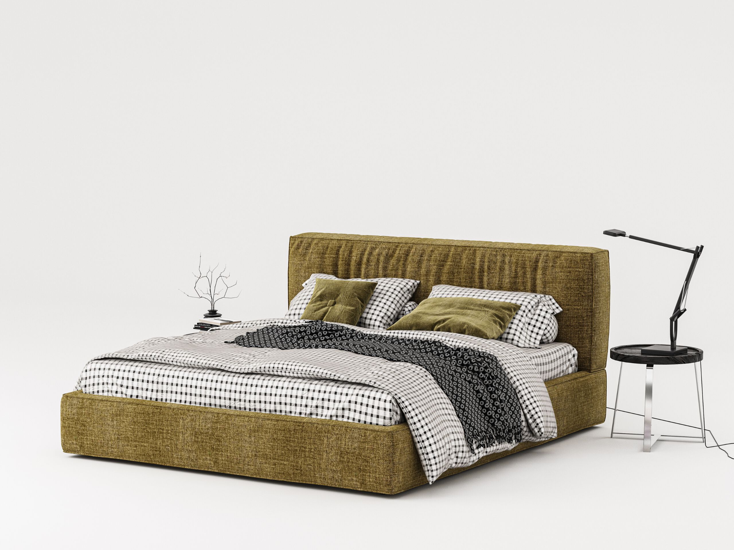 Двуспальная кровать с мягким изголовьем Woodsoft BERN II ARCH-00104736 - Вид №2