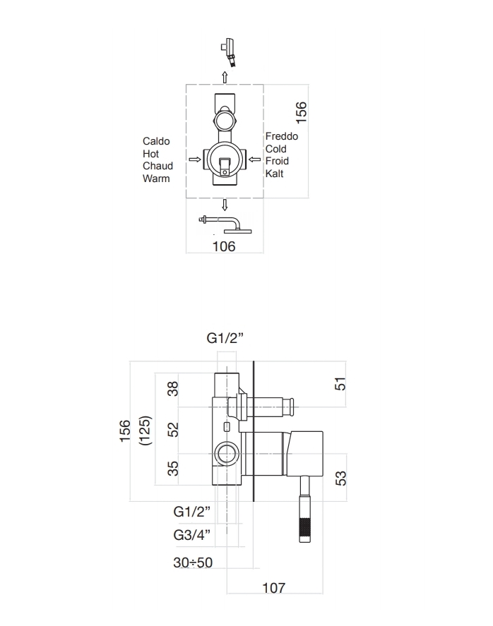 44CR7517 Смеситель для душа , хром Fiore Xenon - Вид №2