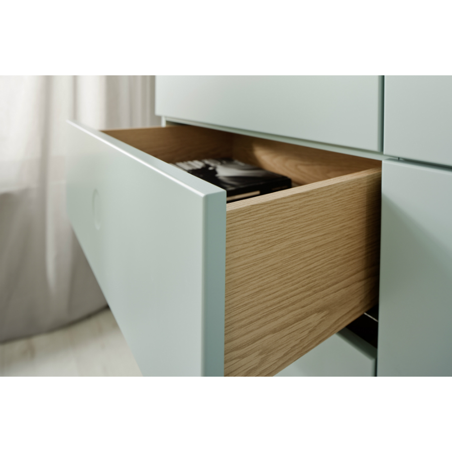 Шкаф Tenzo Dot, 137х109х43 см, дуб, зеленый 1666676 - Вид №11