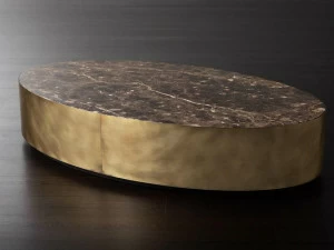 Meridiani Низкий овальный журнальный столик из латуни