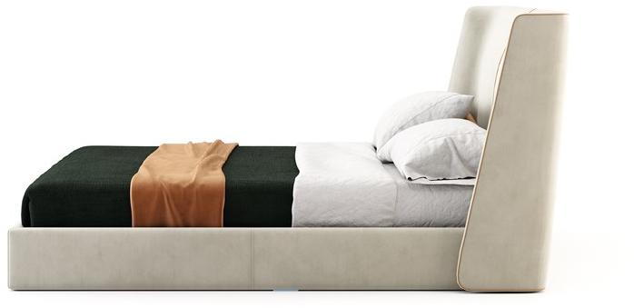 Domkapa Двуспальная кровать с обивкой из бархата  Dka39  - Вид №2