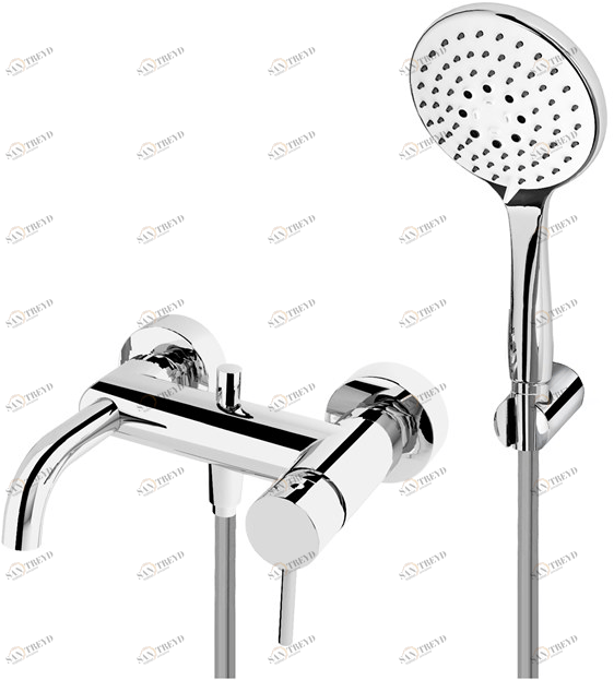 Fir Italia Смеситель для ванны настенный из латуни с ручным душем Cleo 84 8434016