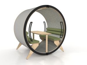 Акустическая офисная кабина с сиденьем