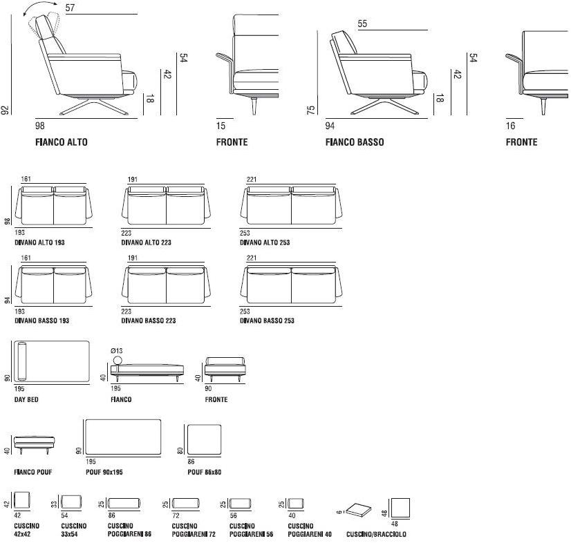 Verzelloni Съемный тканевый диван Nilson sun-id-1449285 - Вид №6