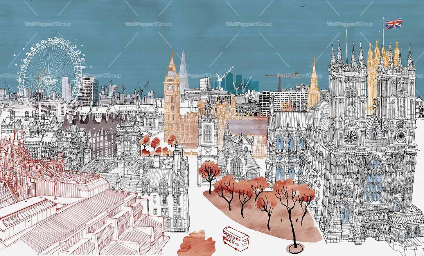 Обои с перспективной тематикой trompe l'Oeil, экологически чистые WallPepper коллекция 2022 ARCH-00062134 - Вид №1