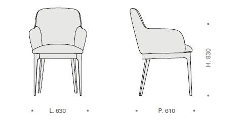 Кожаный мягкий стул с подлокотниками Kico Living Complements ARCH-00117292 - Вид №3