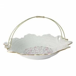 Конфетница фарфоровая с ручкой бело-розовая "Стиль" COLOMBO СТИЛЬ 00-3946601 Белый;розовый