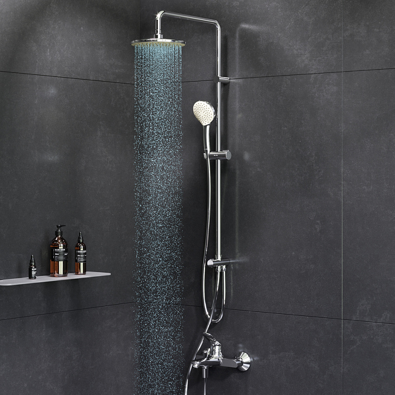 F40885C14 набор 2в1: см-ль д/ванны/душа верхний душ d 220 мм ручн.душ 110 мм 1 ф-ция душев AM.PM Sunny - Вид №2