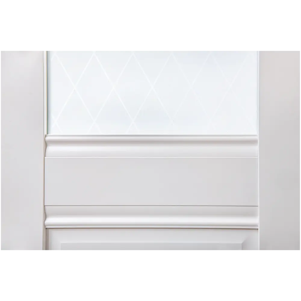 Дверь межкомнатная со стеклом Классико-43 60x200 см Hardflex белый с замком и петлями PORTIKA STLM-2210083 - Вид №2