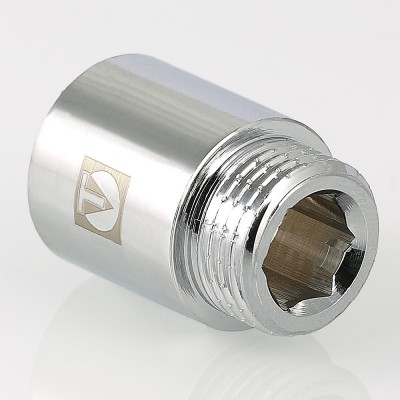 VTr.198.C.06100 Фитинг резьбовой – удлинитель хромированный Valtec 1" х 100 мм  - Вид №1