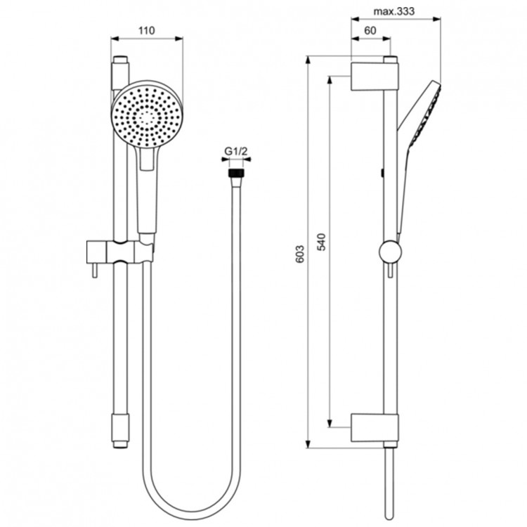 B2233AA Душевой гарнитур со штангой Ideal Standard IDEALRAIN EVO - Вид №4