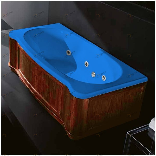 Ванна Gruppo treesse New Classic Young STD-V6747-SX-WO-G голубая с гидромассажем прямоугольная левая деревянная панель орех STDV6747SXWOG
