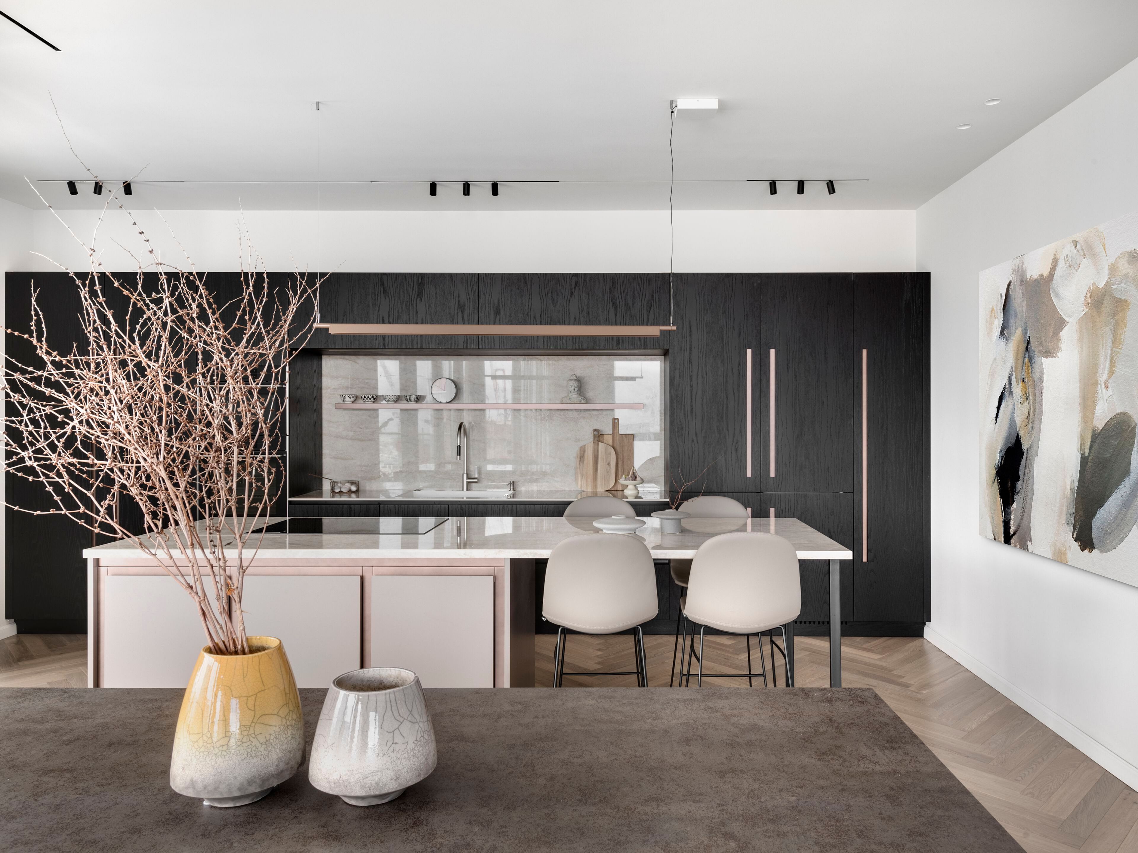 Линейная кухня с праздничным островом TM Italia Cucine K6 ARCH-00099257