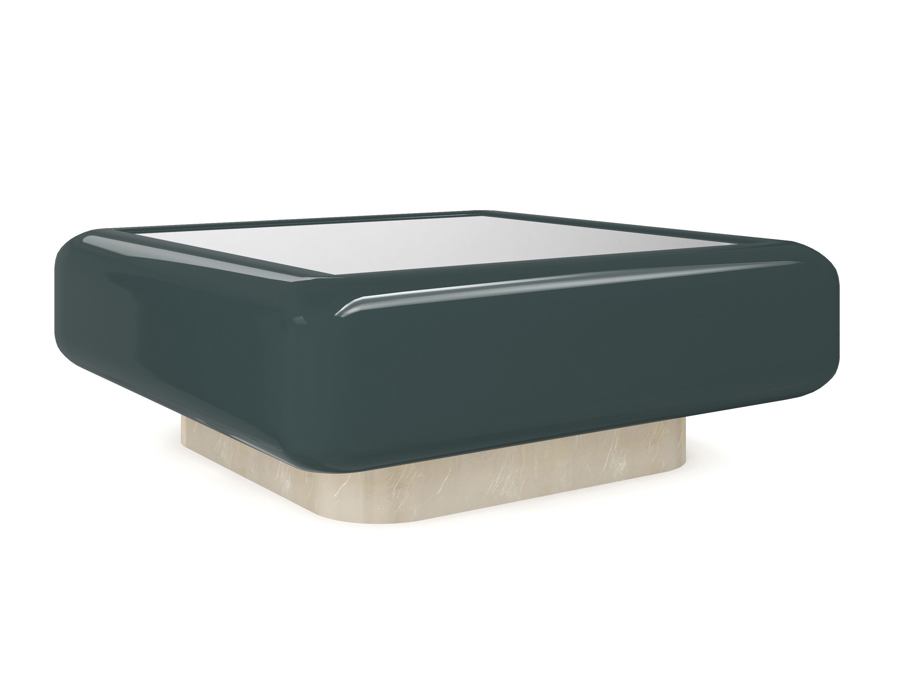 Квадратный журнальный столик из дерева и зеркального стекла Caracole Gelee ARCH-00113800