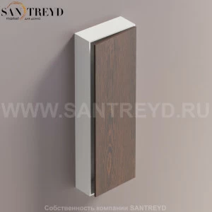 LIFT Модульный шкаф 120 см с правой дверью на доводчиках. Модули могут располагаться горизонтально и вертикально. Отделка: белая краска и коричневый дуб. AMOB054RULZDX