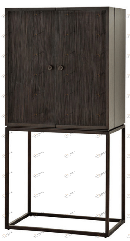 Барный шкаф с дверцами темно-коричневый DeLaRenta от Eichholtz EICHHOLTZ EICHHOLTZ 062471 Черный 