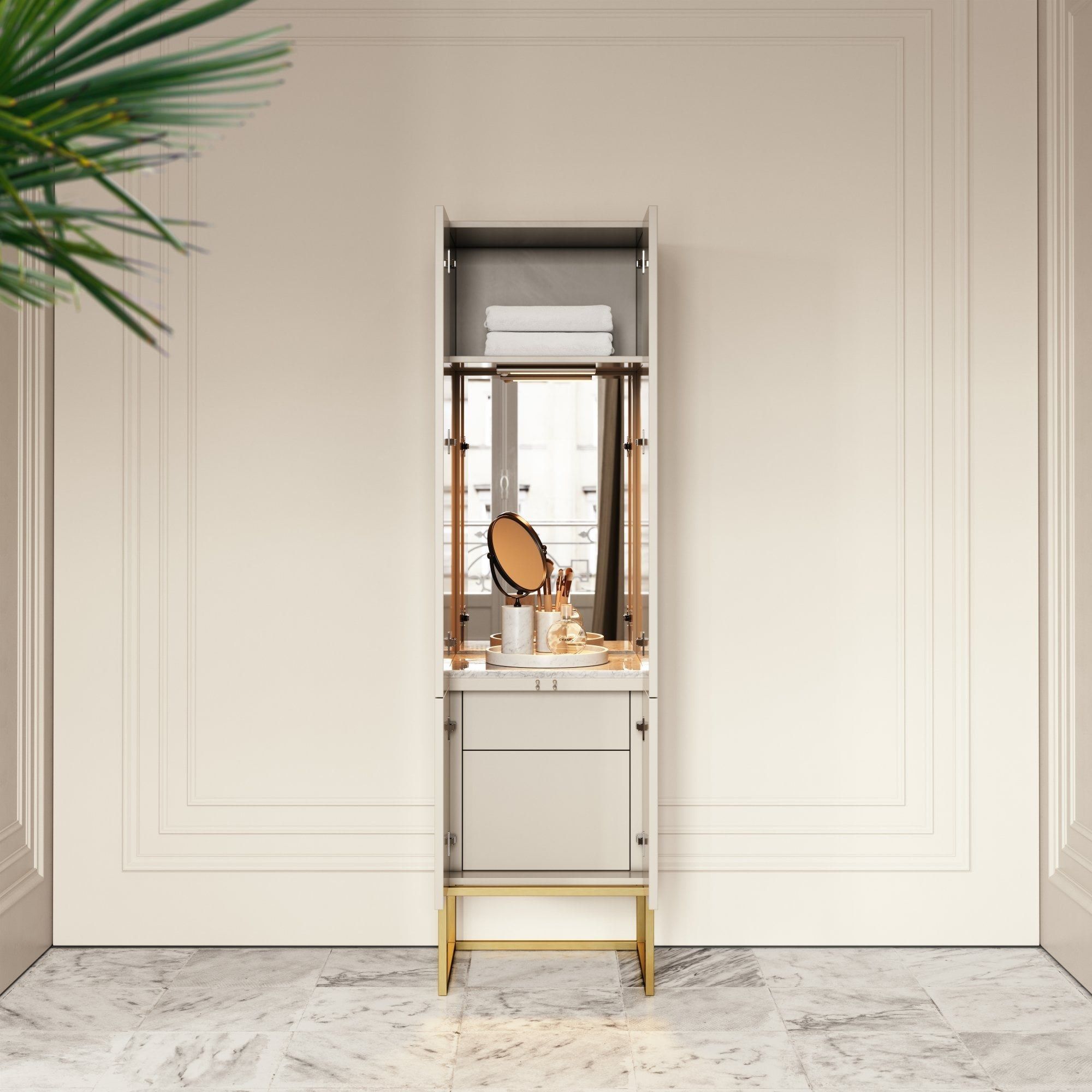 Деревянный напольный шкаф для ванной комнаты с дверцами LUSSO Couture ARCH-00089222 - Вид №1