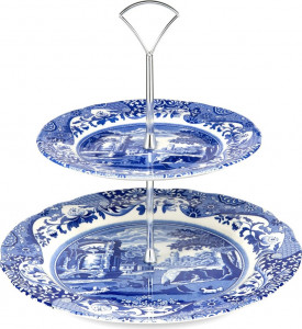 10579658 Spode Блюдо двухъярусное Spode Голубая Италия 27см Фаянс