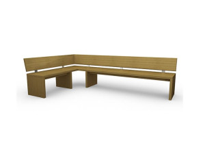 Дубовая угловая скамья со спинкой