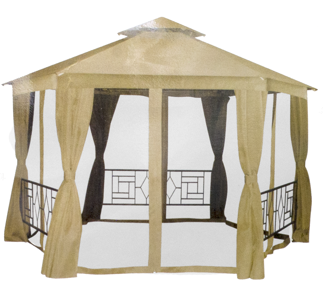 NATERIAL Шатер для беседки с москитными сетками и тентом в бежевом цвете 16195324