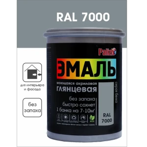 90314975 Эмаль акриловая глянцевая Palizh цвет серая белка RAL 7000 1 кг STLM-0857884
