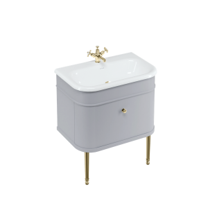 Burlington Chalfont Chalfont 750мм Тумбочка с одним ящиком - Классический серый с золотыми ногами CH75G-CHLEGGOLD