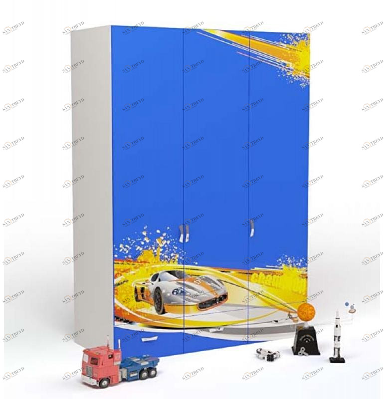 Шкаф ABC-KING 3х дверный Champion синий 4631147956866